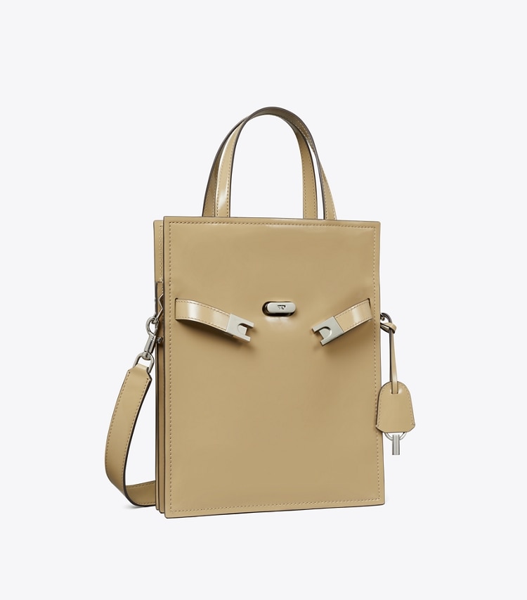 Tory Burch designer shoulder bags Small Lee Radziwill Shopper in Desert Palm angle