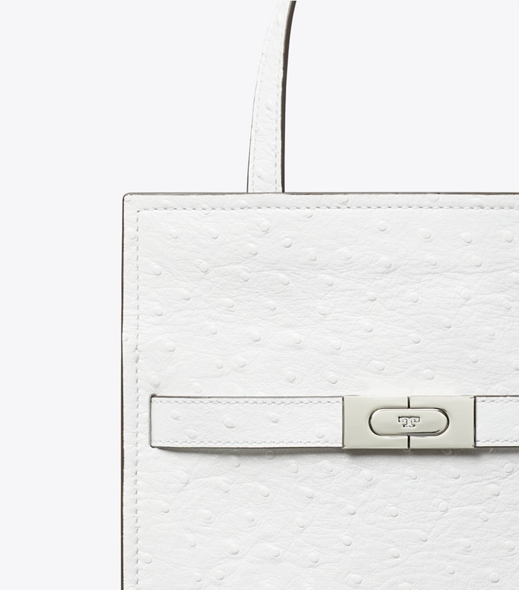 Tory Burch designer shoulder bags Small Lee Radziwill Shopper in Arctic Snow detail