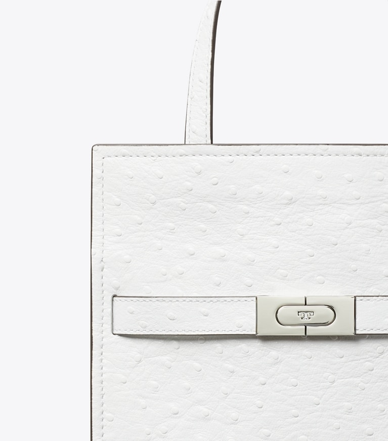 Tory Burch designer shoulder bags Small Lee Radziwill Shopper in Arctic Snow angle