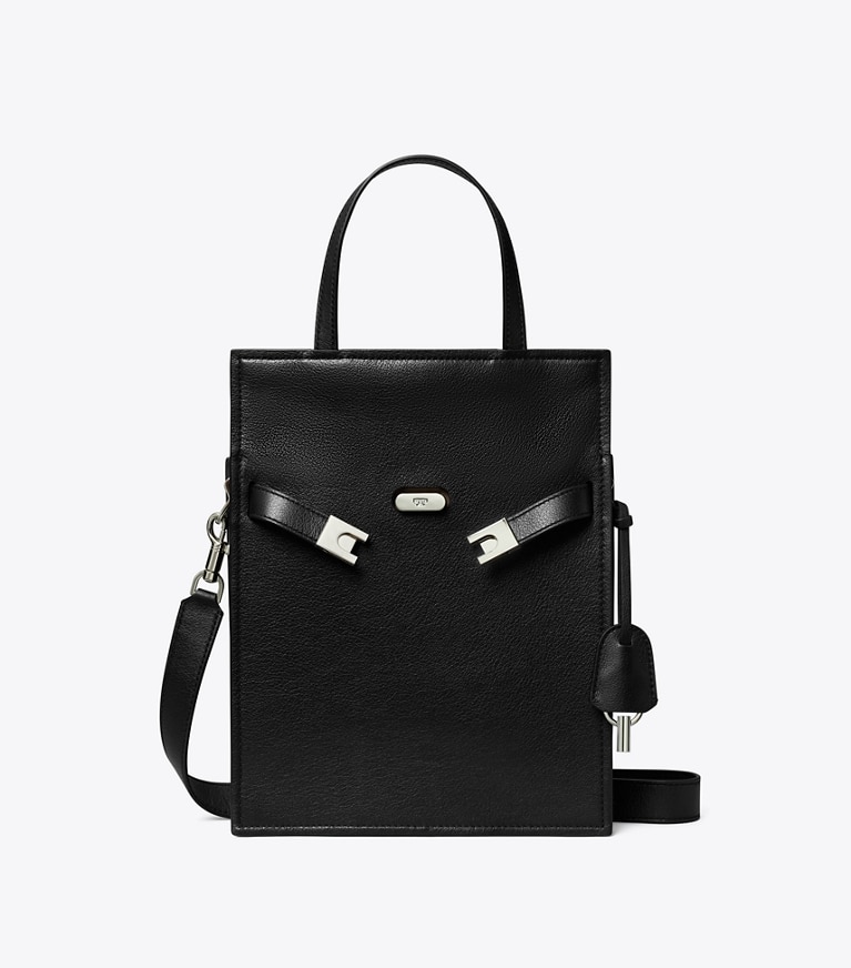 Tory Burch designer shoulder bags Small Lee Radziwill Shopper in Black angle