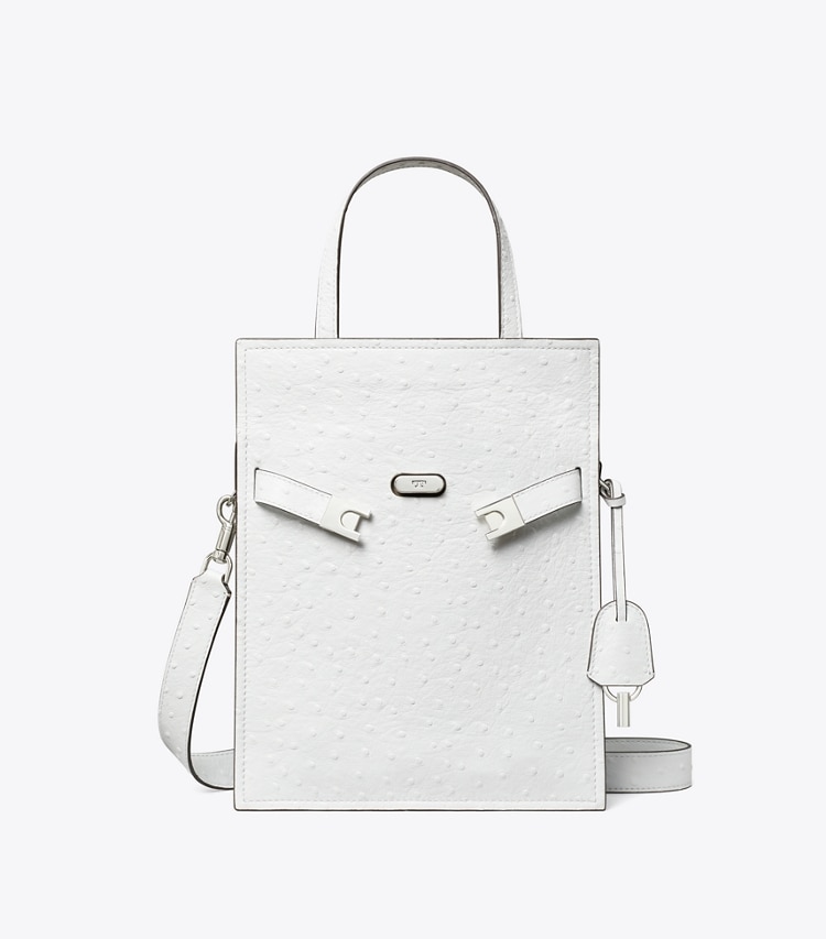 Tory Burch designer shoulder bags Small Lee Radziwill Shopper in Arctic Snow front