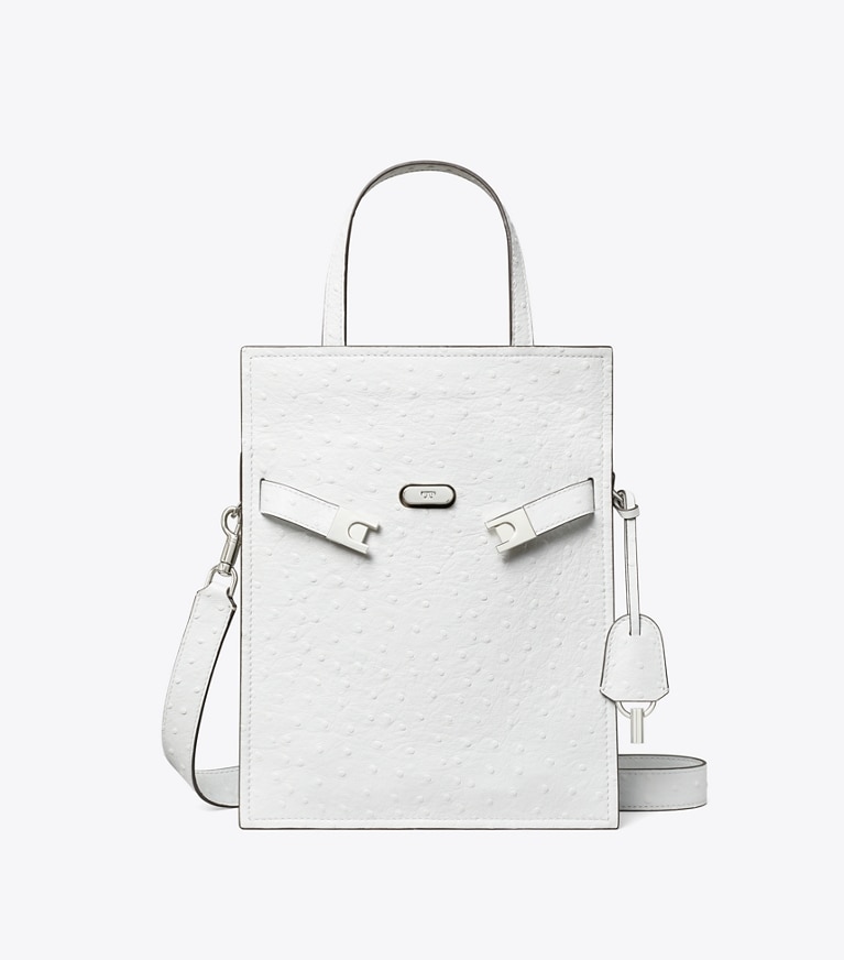 Tory Burch designer shoulder bags Small Lee Radziwill Shopper in Arctic Snow angle