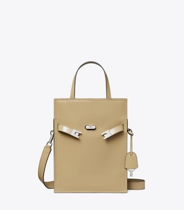 Tory Burch designer shoulder bags Small Lee Radziwill Shopper in Desert Palm front