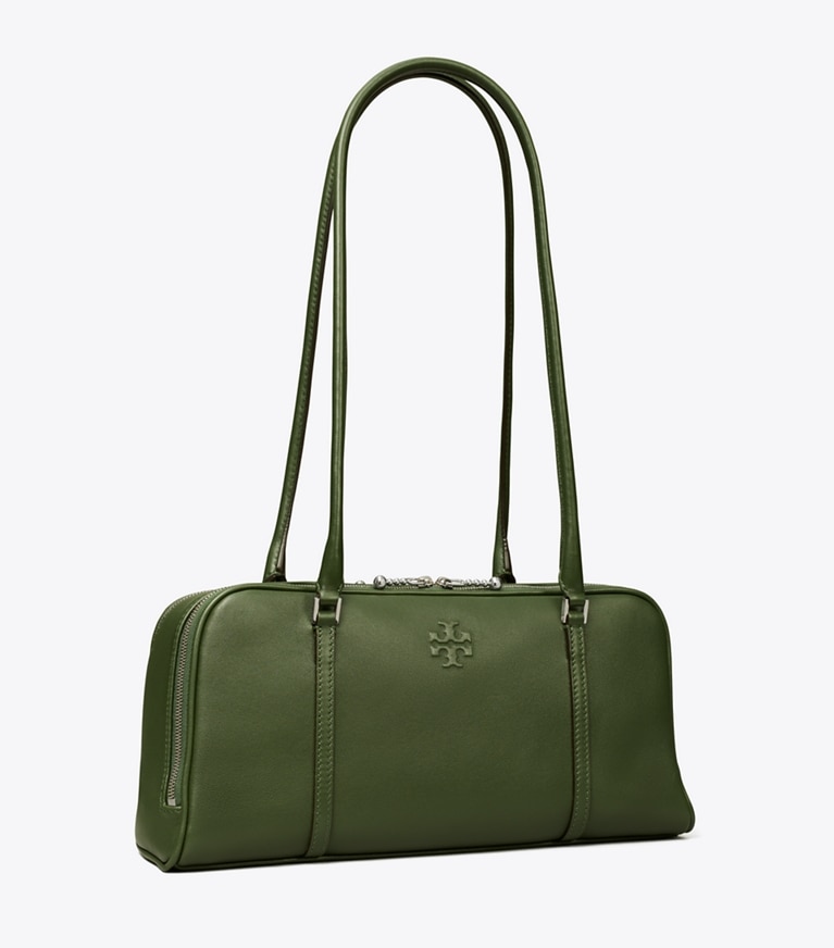 Tory Burch designer satchels Small Marshmallow Satchel in Basil angle