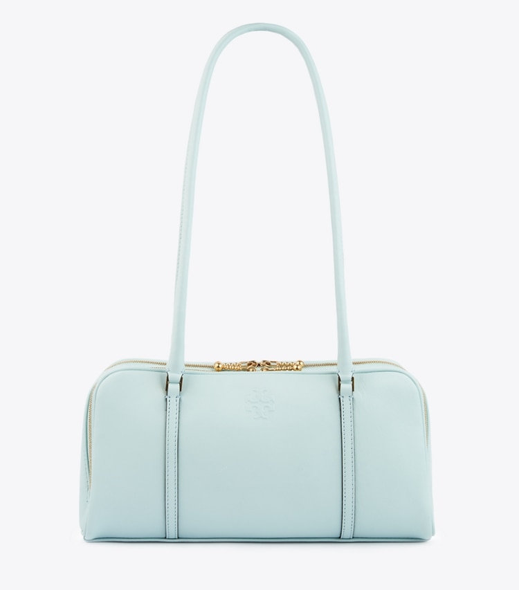 Tory Burch designer satchels Small Marshmallow Satchel in Sea Bubble / Ginger Shortbread front