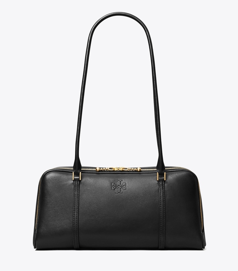 Tory Burch designer satchels Small Marshmallow Satchel in Black angle