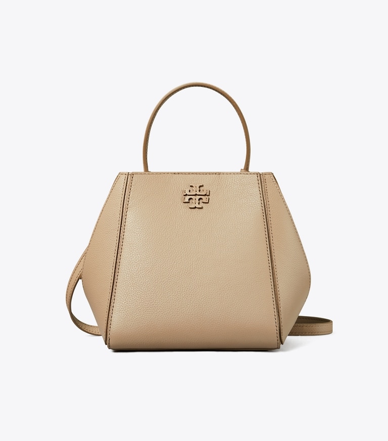 Tory Burch designer クロスボディバッグ マックグロー スモールバケットバッグ in Fresh Clay angle