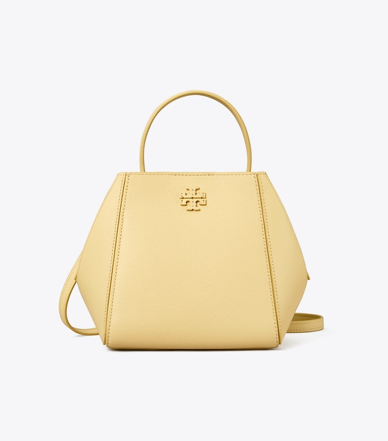 Tory Burch designer crossbody bags Small McGraw Bucket Bag in LEMON SWIRL angle