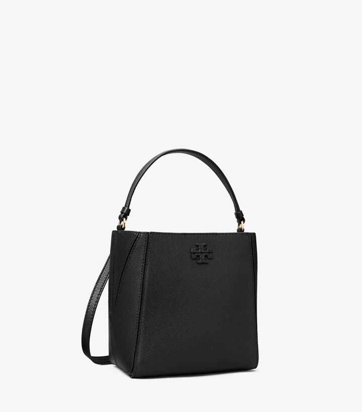 Tory Burch designer クロスボディバッグ マックグロー スモールバケットバッグ in Black angle