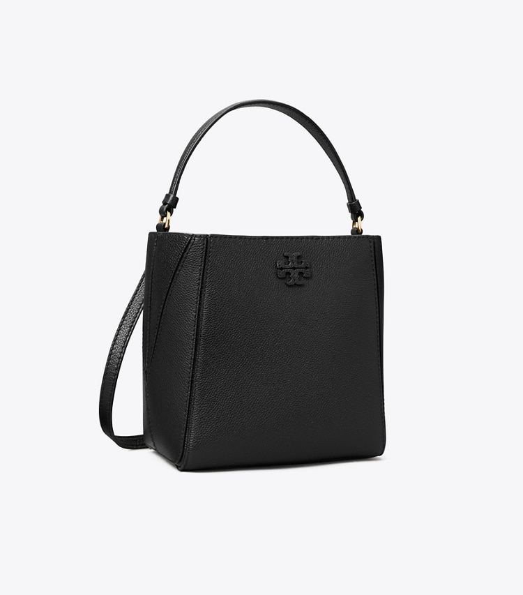 Tory Burch designer crossbody bags Small McGraw Bucket Bag in Black angle