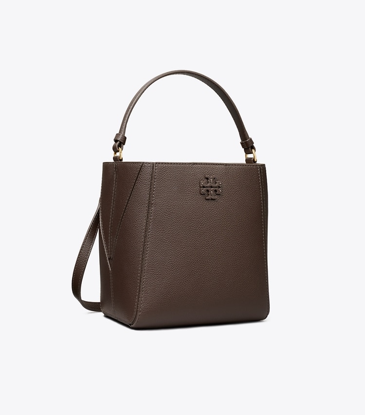 Tory Burch designer クロスボディバッグ マックグロー スモールバケットバッグ in Deep Brown angle