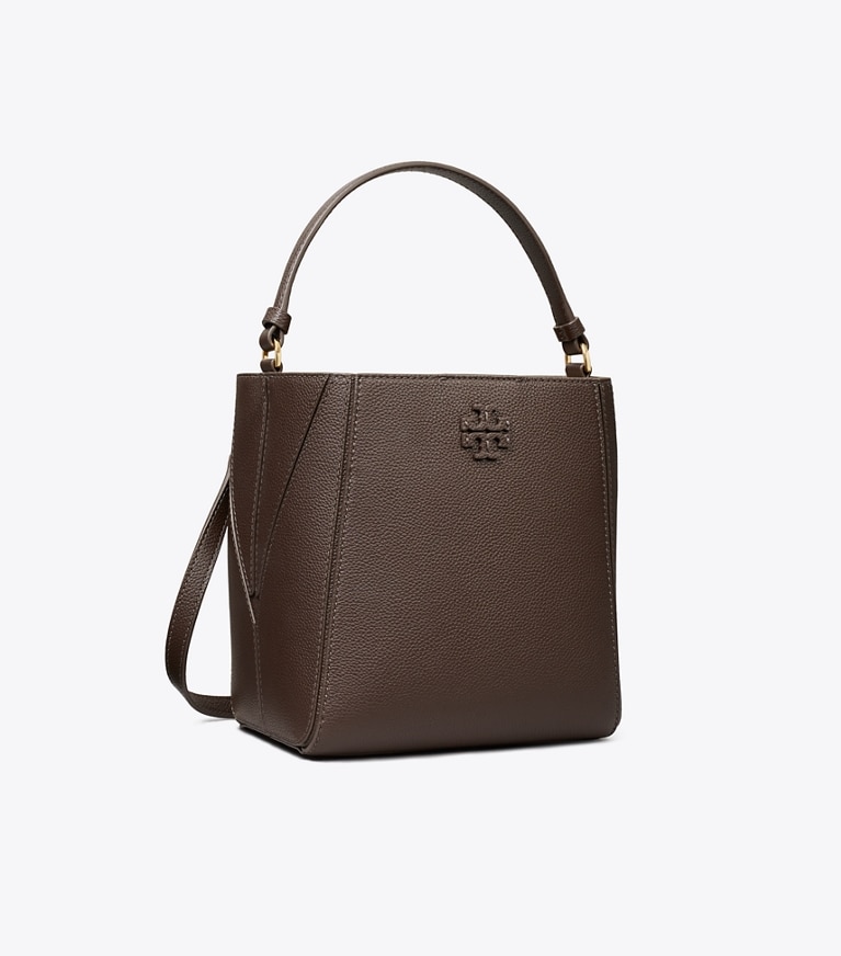 Tory Burch designer クロスボディバッグ マックグロー スモールバケットバッグ in Deep Brown angle
