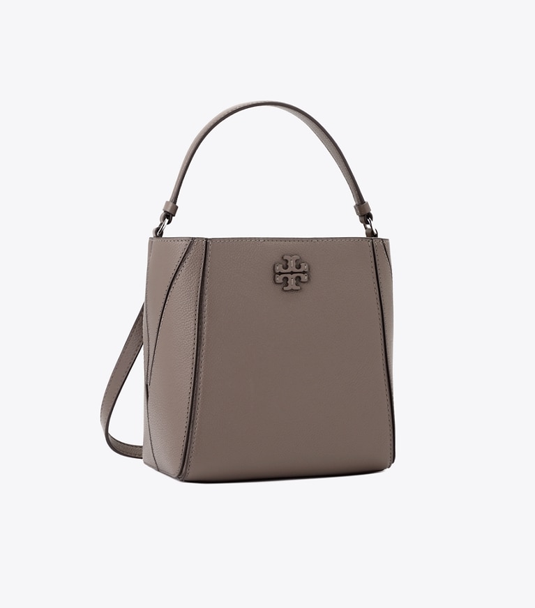 Tory Burch designer クロスボディバッグ マックグロー スモールバケットバッグ in Wild Mushroom angle