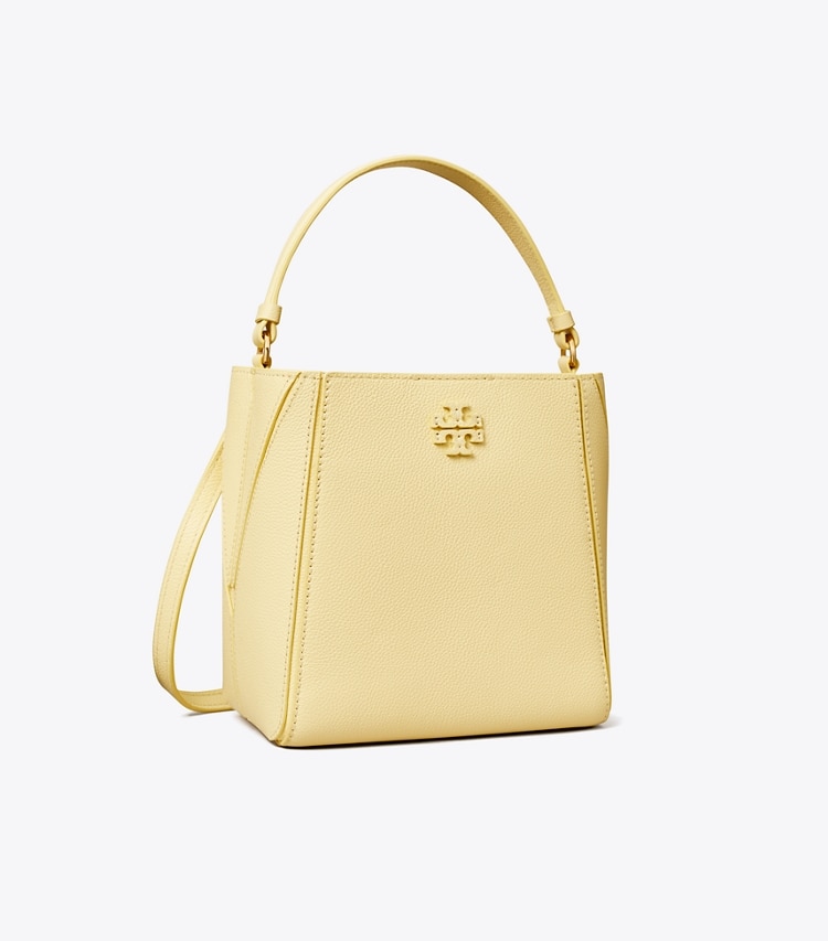 Tory Burch designer crossbody bags Small McGraw Bucket Bag in LEMON SWIRL angle