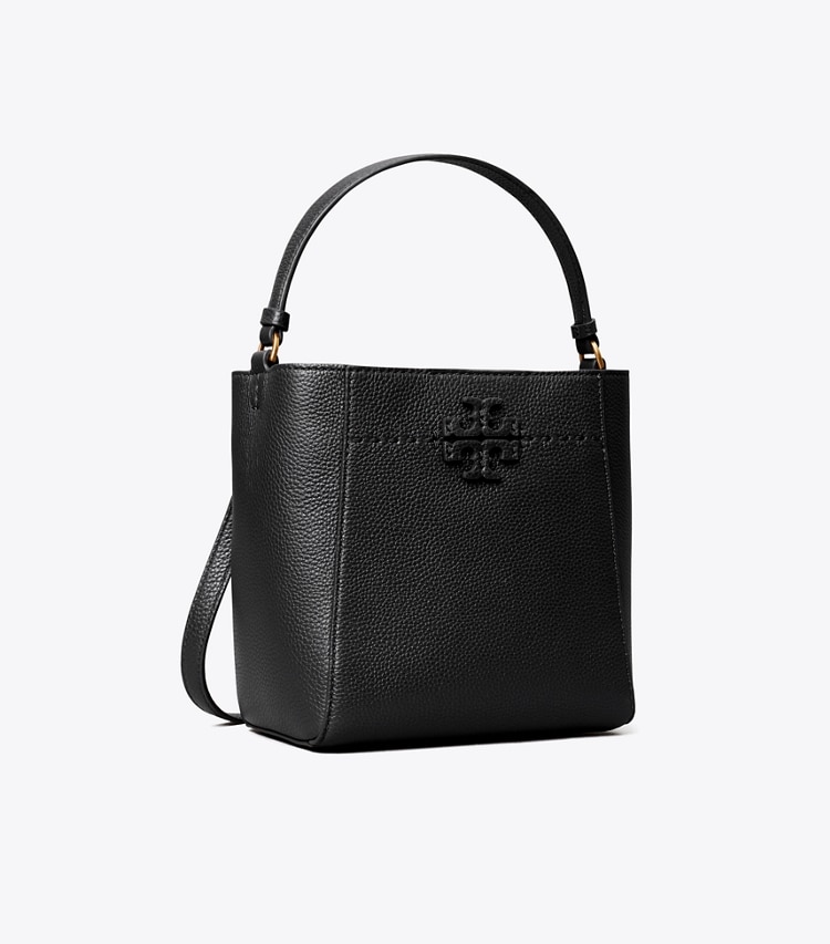 Tory Burch designer crossbody bags Small McGraw Bucket Bag in Black angle