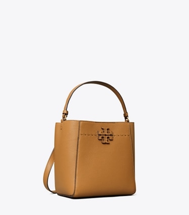 Tory Burch designer crossbody bags Small McGraw Bucket Bag in Tiramisu angle