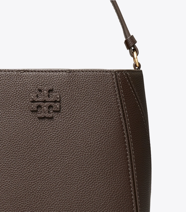 Tory Burch designer クロスボディバッグ マックグロー スモールバケットバッグ in Deep Brown ディテール