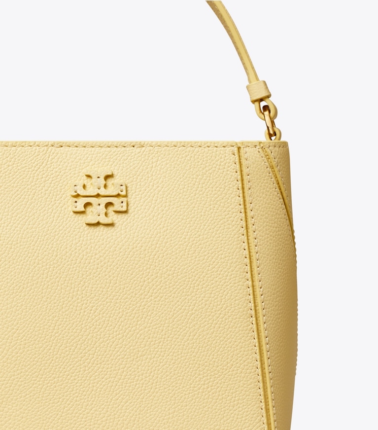 Tory Burch designer crossbody bags Small McGraw Bucket Bag in LEMON SWIRL angle