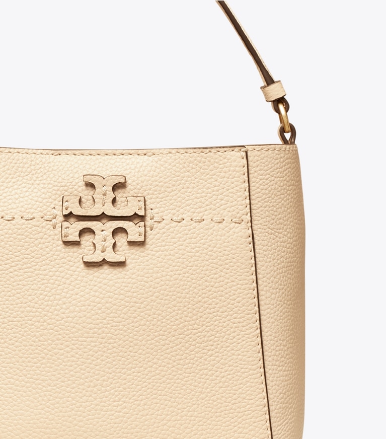 Tory Burch designer crossbody bags Small McGraw Bucket Bag in BRIE angle