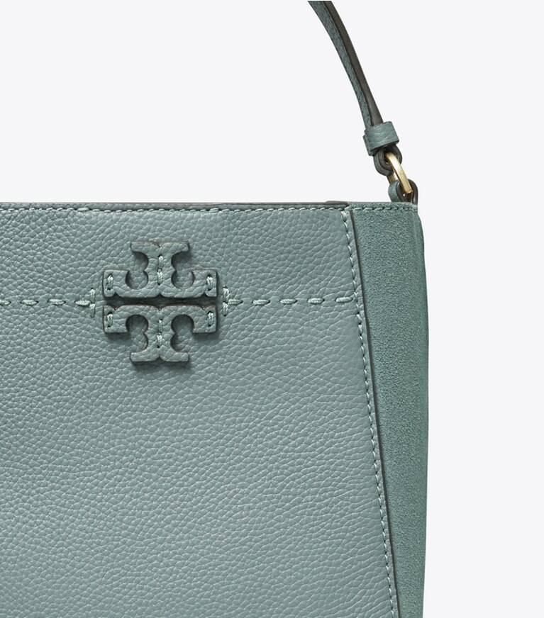 Tory Burch designer crossbody bags Small McGraw Bucket Bag in ARCTIC detail