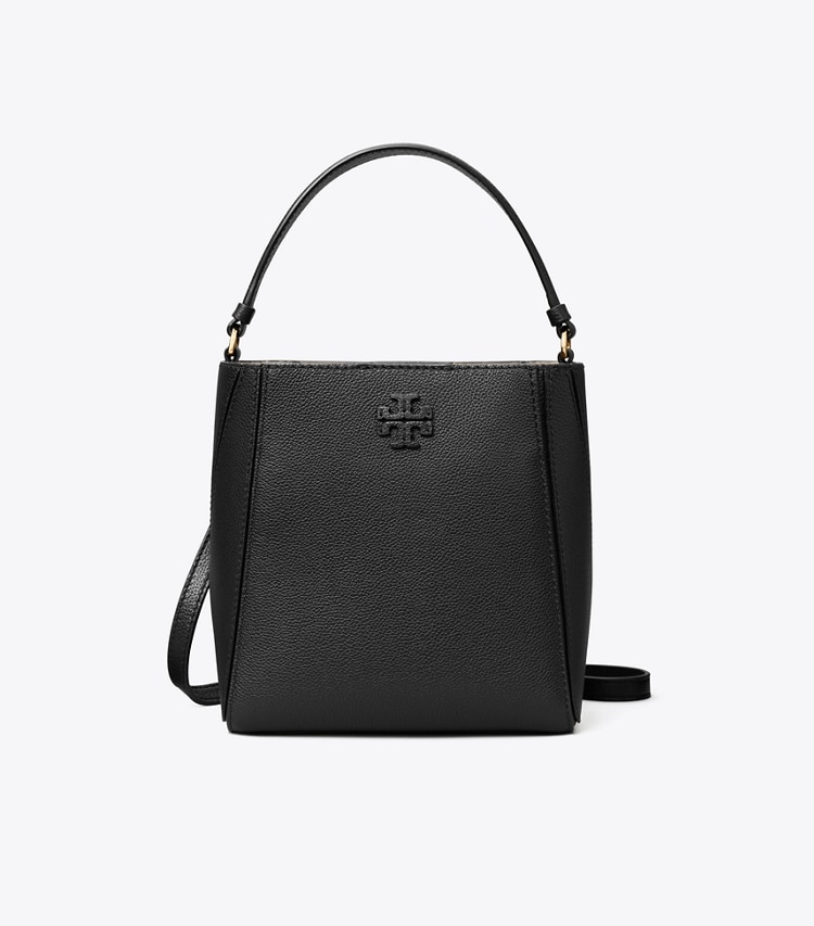 Tory Burch designer crossbody bags Small McGraw Bucket Bag in Black front