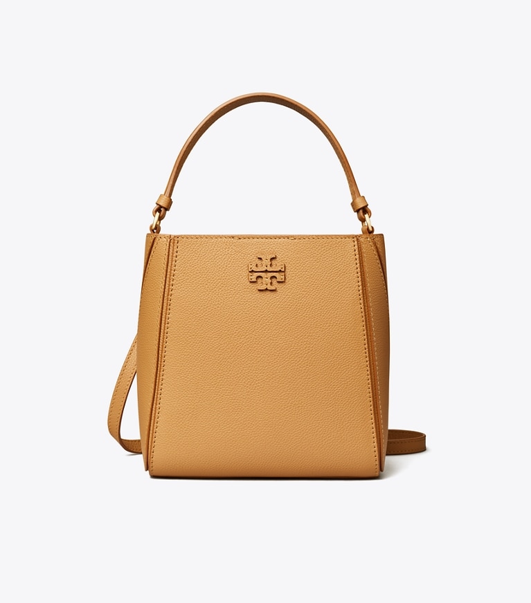 Tory Burch designer crossbody bags Small McGraw Bucket Bag in Tiramisu front