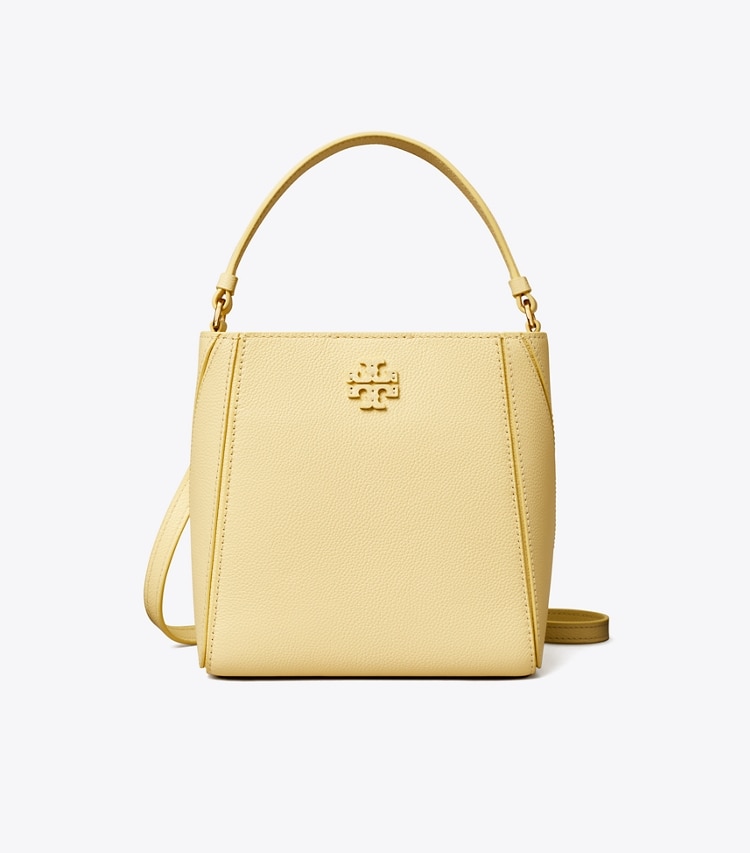 Tory Burch designer crossbody bags Small McGraw Bucket Bag in LEMON SWIRL front