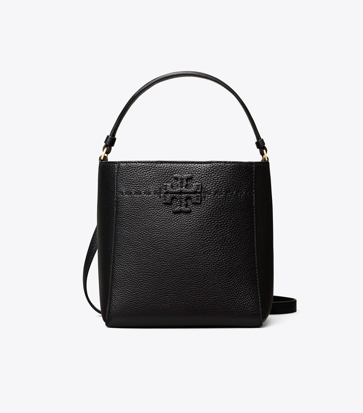 Tory Burch designer crossbody bags Small McGraw Bucket Bag in Black front