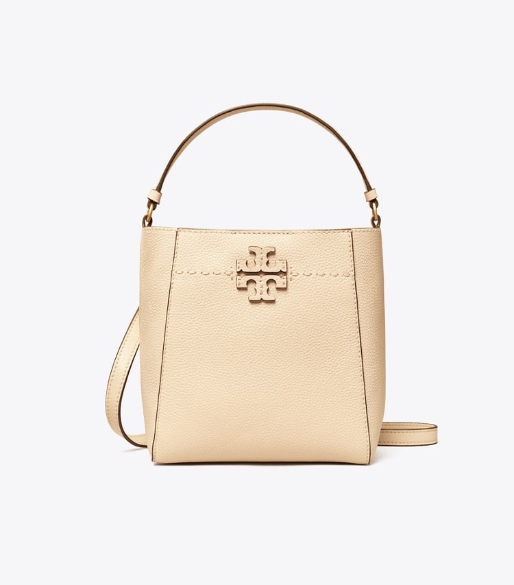 Tory Burch designer crossbody bags Small McGraw Bucket Bag in BRIE front