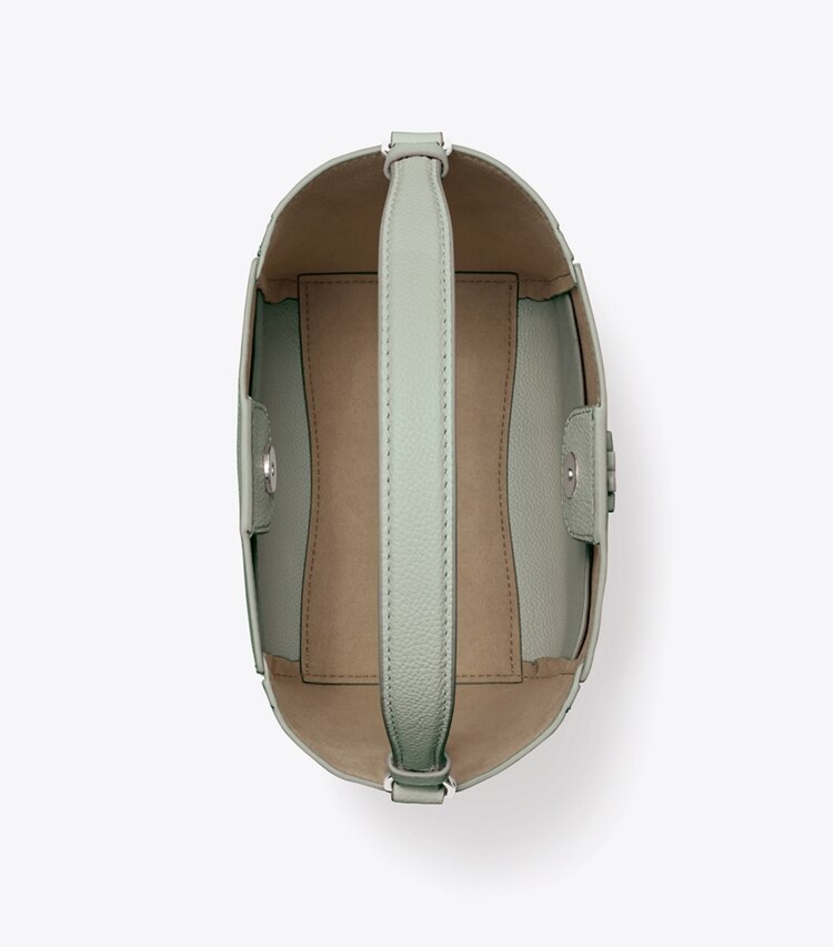Tory Burch designer クロスボディバッグ マックグロー スモールバケットバッグ in Light Green オーバーヘッド