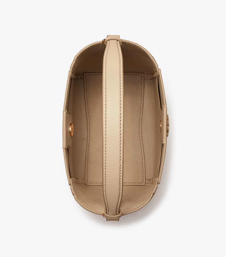 Tory Burch designer クロスボディバッグ マックグロー スモールバケットバッグ in Fresh Clay angle