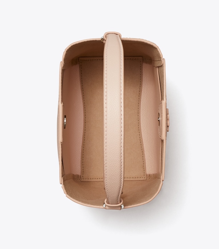 Tory Burch designer クロスボディバッグ マックグロー スモールバケットバッグ in Soft Pink angle