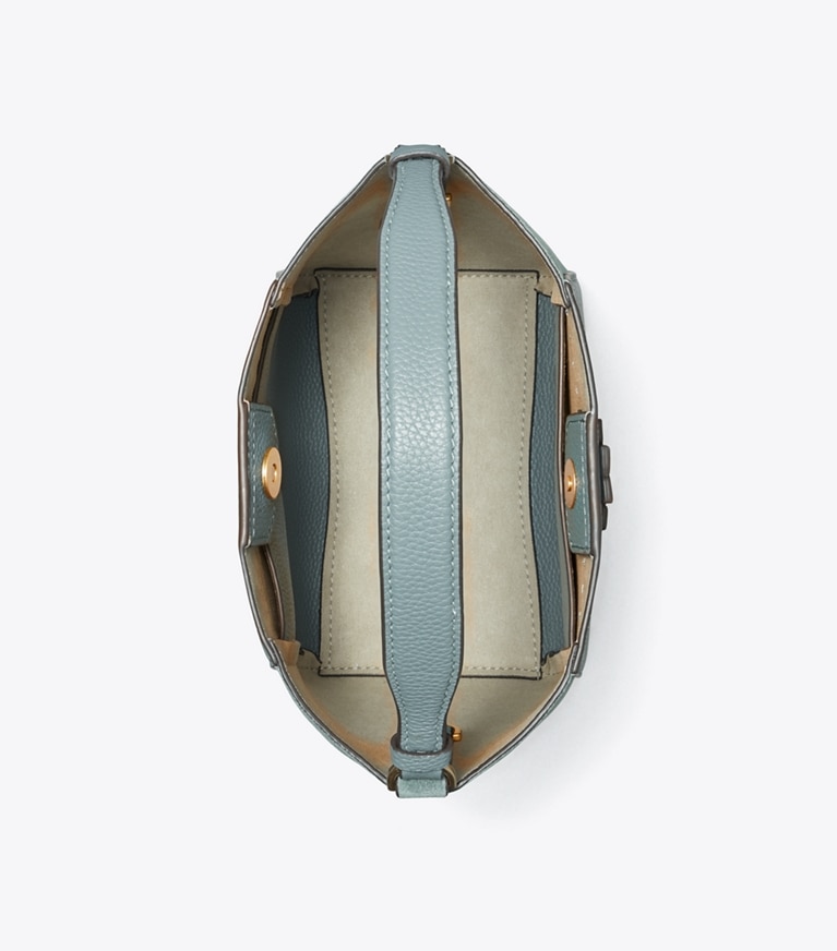 Tory Burch designer crossbody bags Small McGraw Bucket Bag in ARCTIC overhead