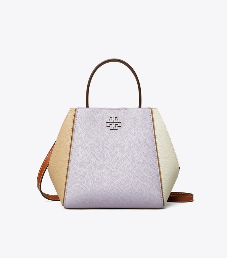 Tory Burch designer クロスボディバッグ マックグロー カラーブロック スモールバケットバッグ in Lilac Multi angle