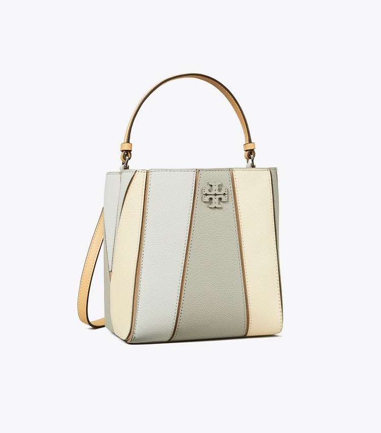 Tory Burch designer crossbody bags Small McGraw Colorblock Bucket Bag in Light Granite Multi angle