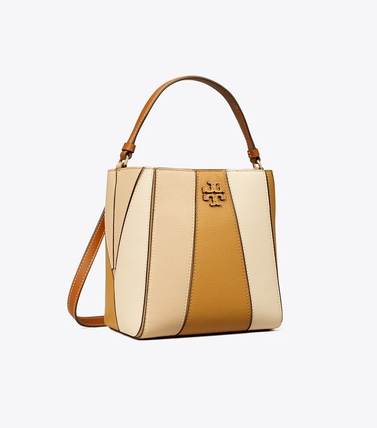 Tory Burch designer クロスボディバッグ マックグロー カラーブロック スモールバケットバッグ in Tiramisu Multi angle