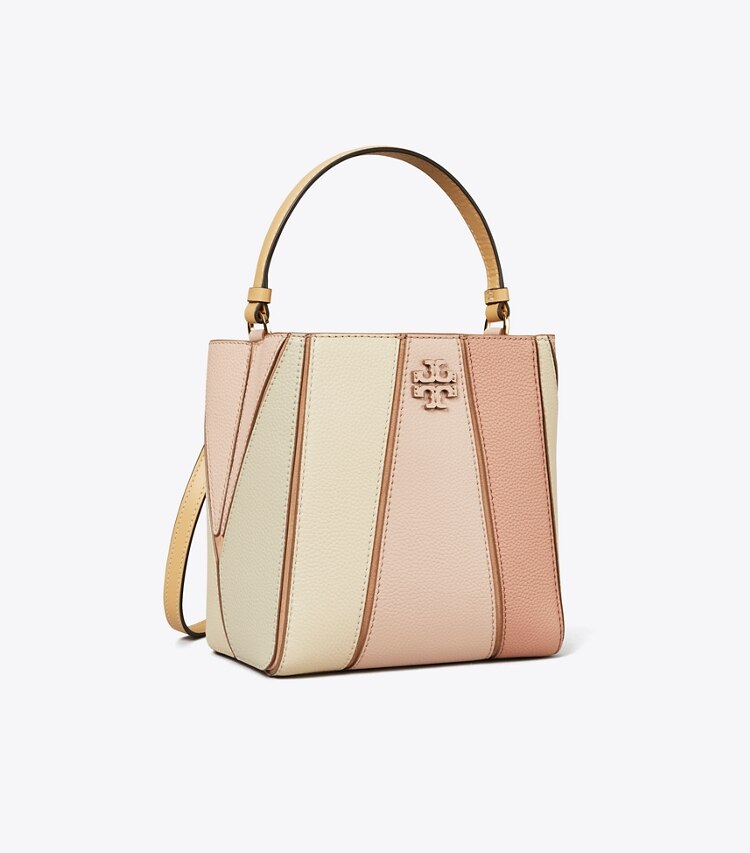 Tory Burch designer クロスボディバッグ マックグロー カラーブロック スモールバケットバッグ in Blush Multi angle