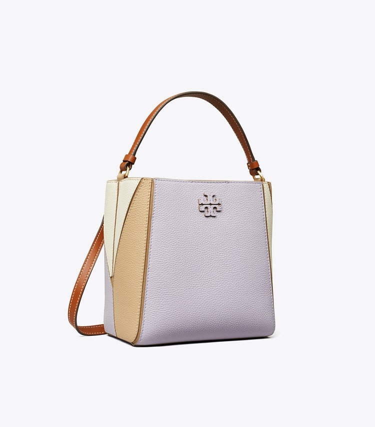 Tory Burch designer クロスボディバッグ マックグロー カラーブロック スモールバケットバッグ in Lilac Multi angle