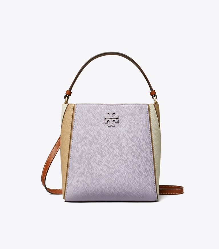 Tory Burch designer クロスボディバッグ マックグロー カラーブロック スモールバケットバッグ in Lilac Multi angle
