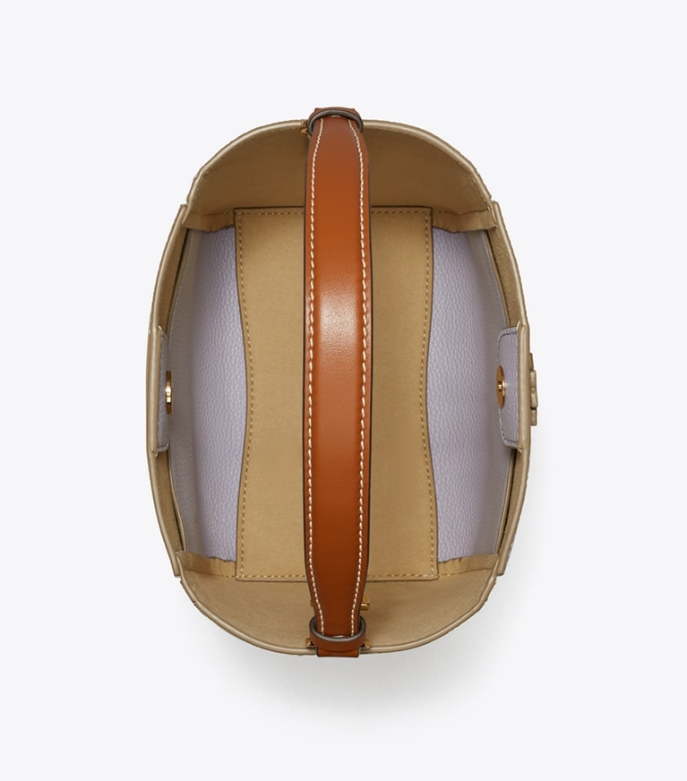 Tory Burch designer クロスボディバッグ マックグロー カラーブロック スモールバケットバッグ in Lilac Multi angle