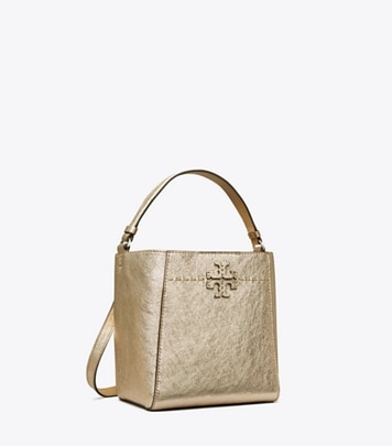 Mini T Monogram Embossed Metallic Bucket Bag: Women's Handbags