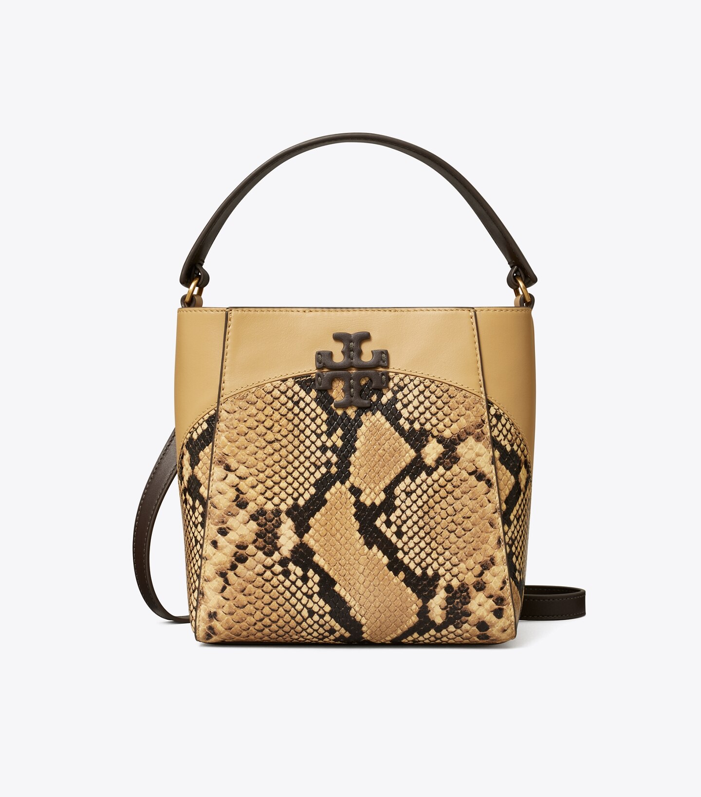 Small McGraw Snake Embossed Bucket Bag