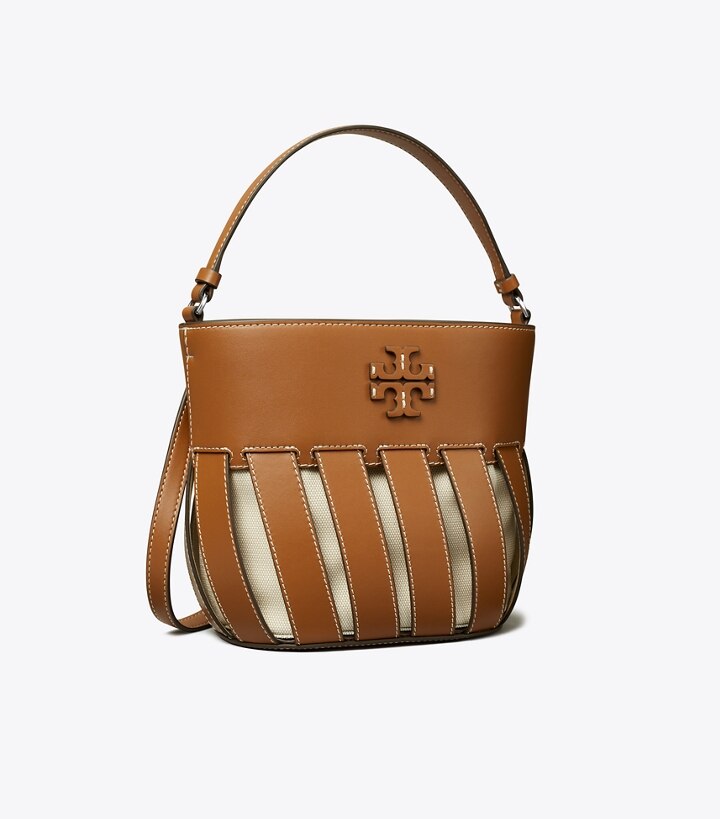Small McGraw Stripe Die-Cut Bucket Bag: Women's Designer Crossbody Bags | Tory  Burch