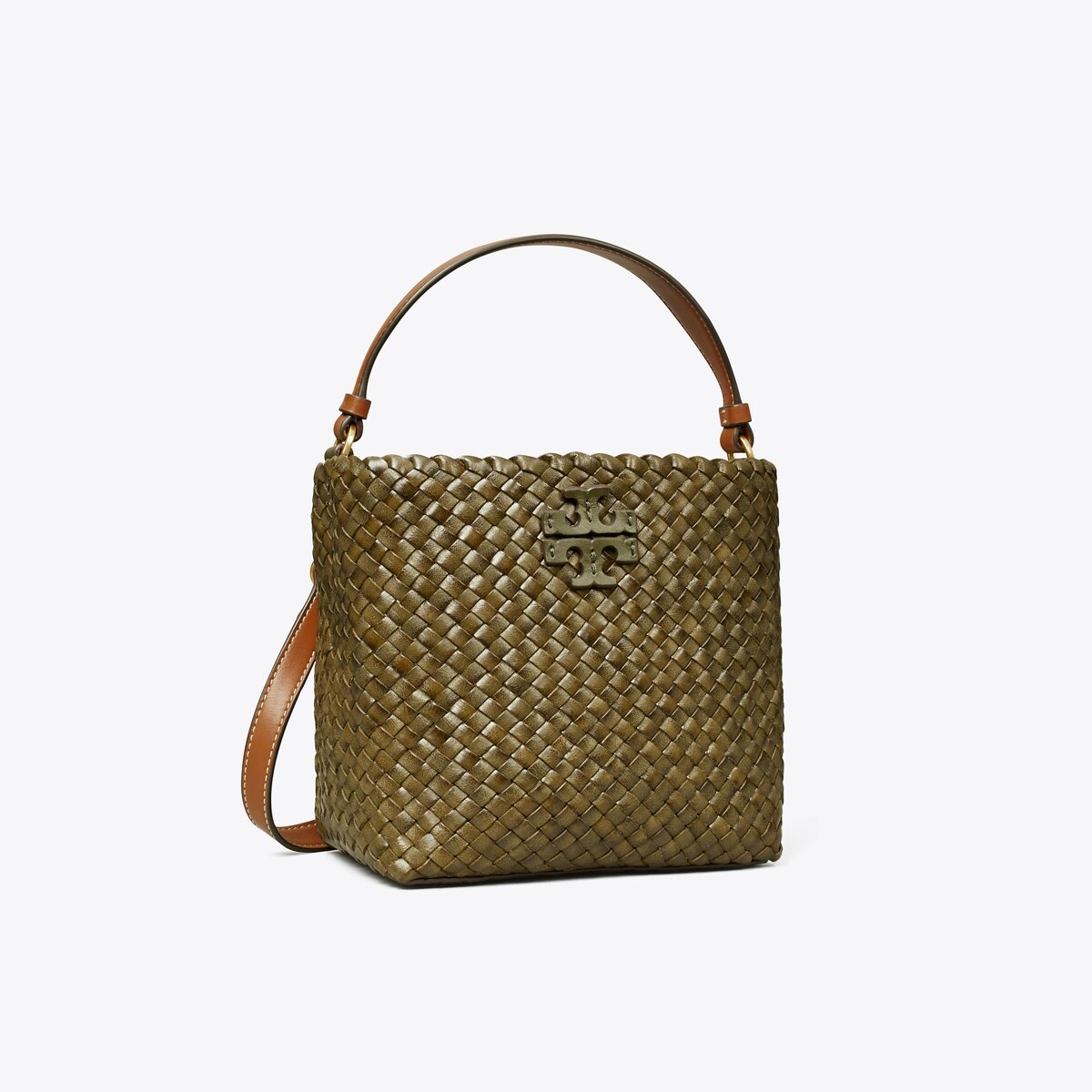 Small McGraw Woven Bucket Bag: Women's Designer Crossbody Bags | Tory Burch