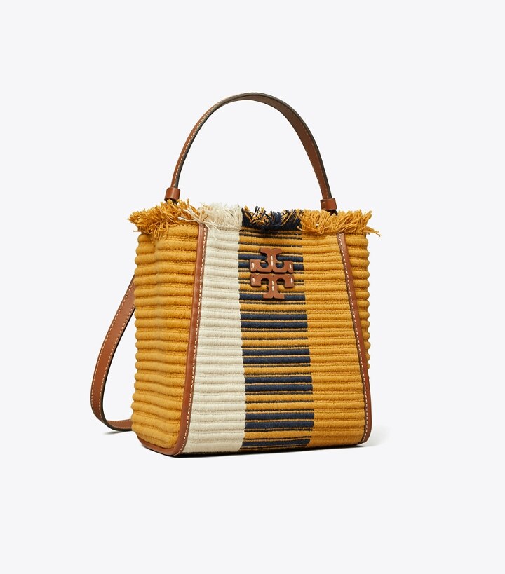 Small McGraw Woven Stripe Bucket Bag: Women's Designer Crossbody Bags | Tory  Burch
