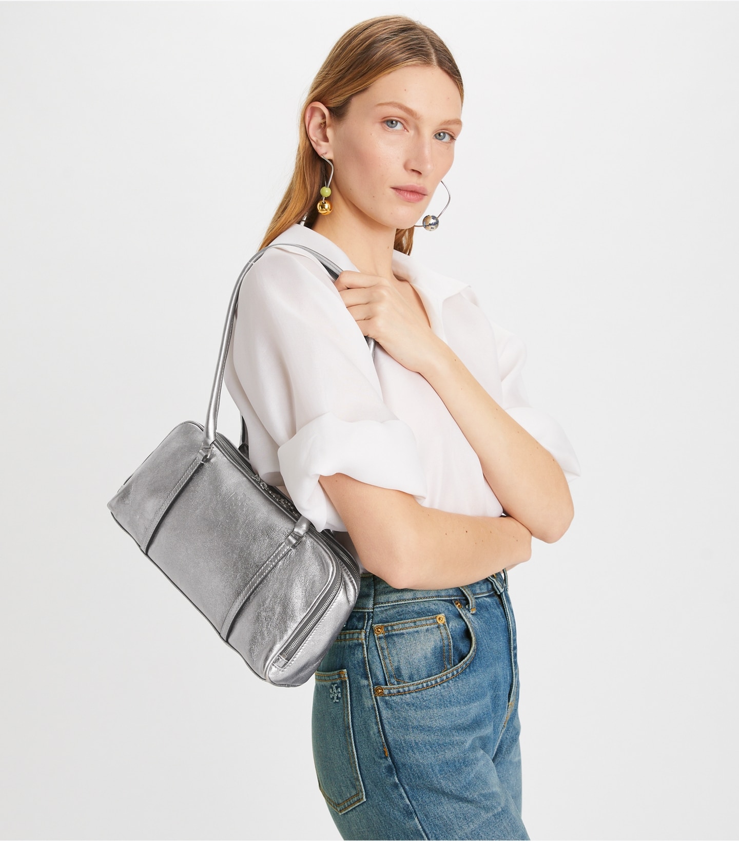 Small Metallic Marshmallow Satchel