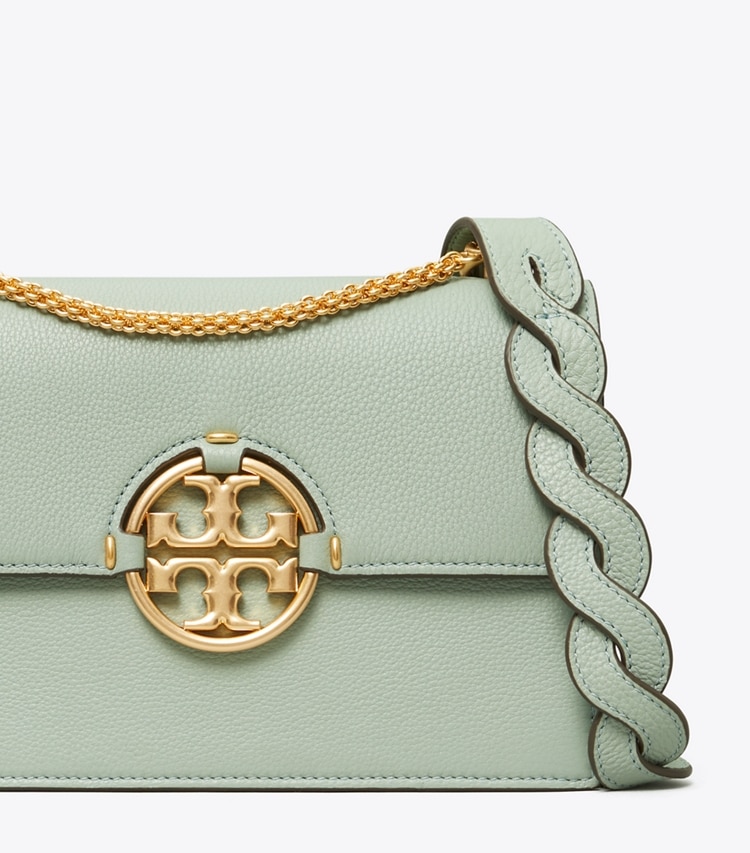 Tory Burch designer shoulder bags Small Miller Shoulder Bag in Blue Celadon detail