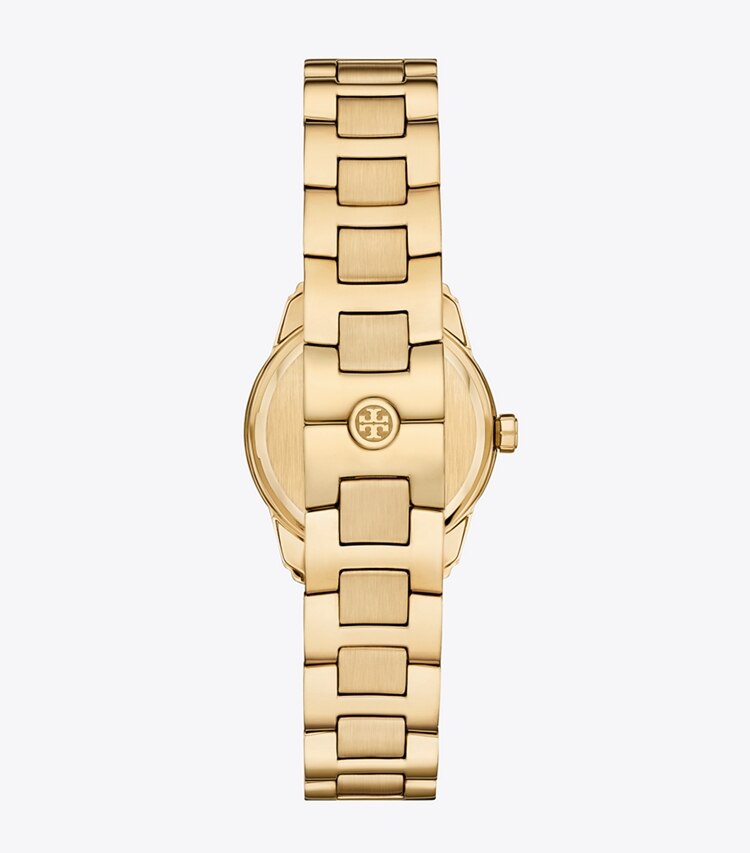 Tory Burch designer strap watches Small Miller Watch in IVORY/PALE GOLD back