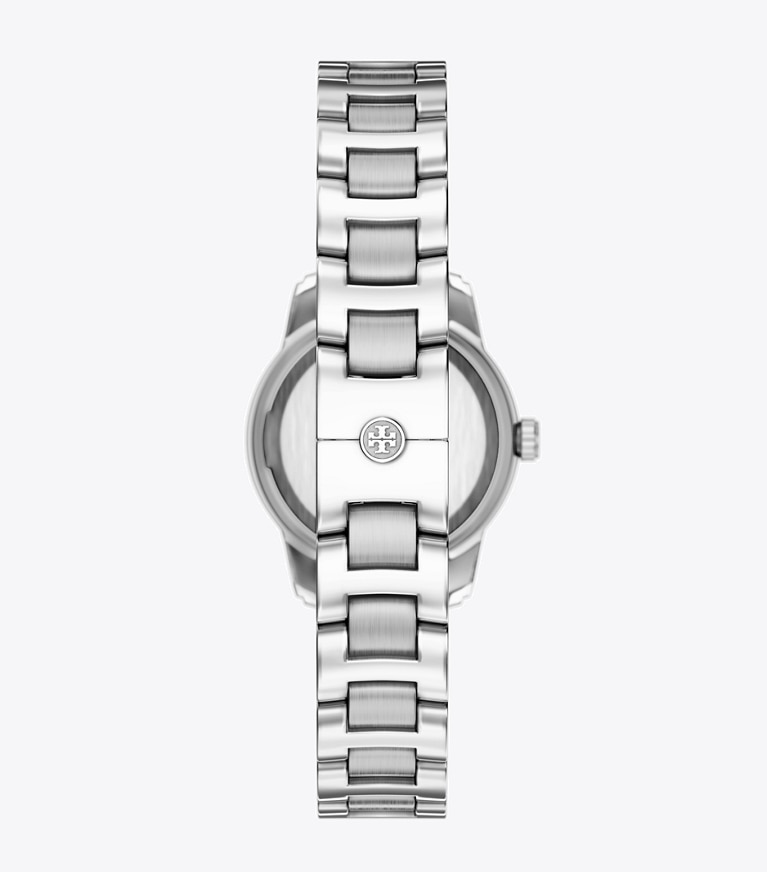 Tory Burch designer strap watches Small Miller Watch in RED/SILVER back