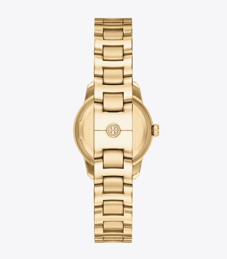 Tory Burch designer strap watches Small Miller Watch in CHOCOLATE/PALE GOLD back